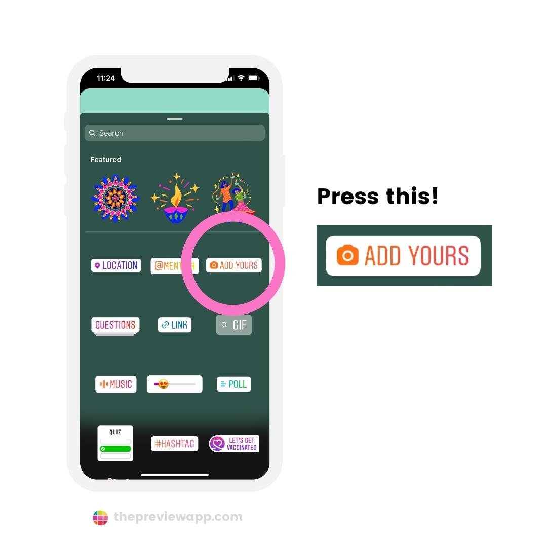 Add Yours Instagram Story sticker feature