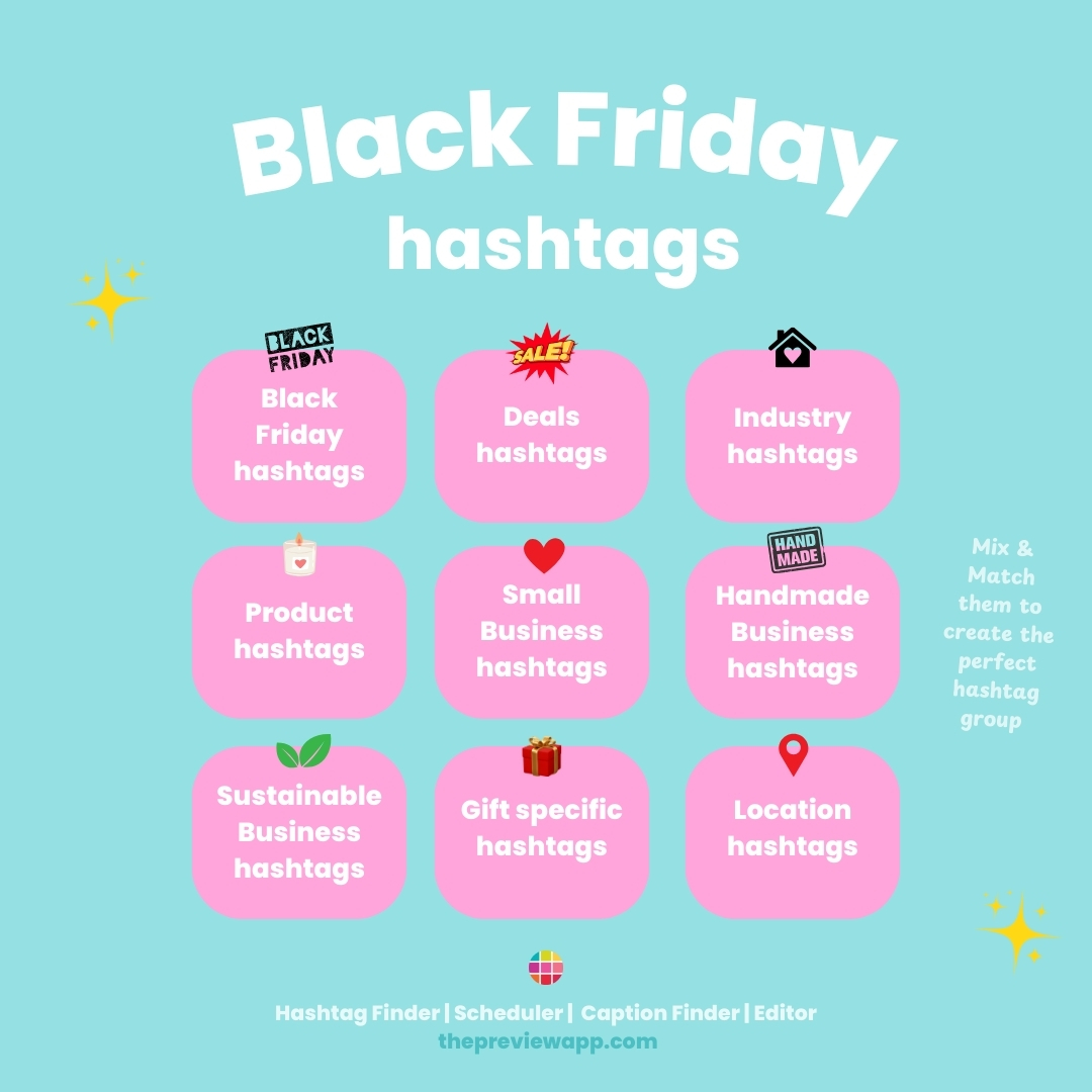 Black Friday Instagram Hashtag Strategy Example and List - By Preview App