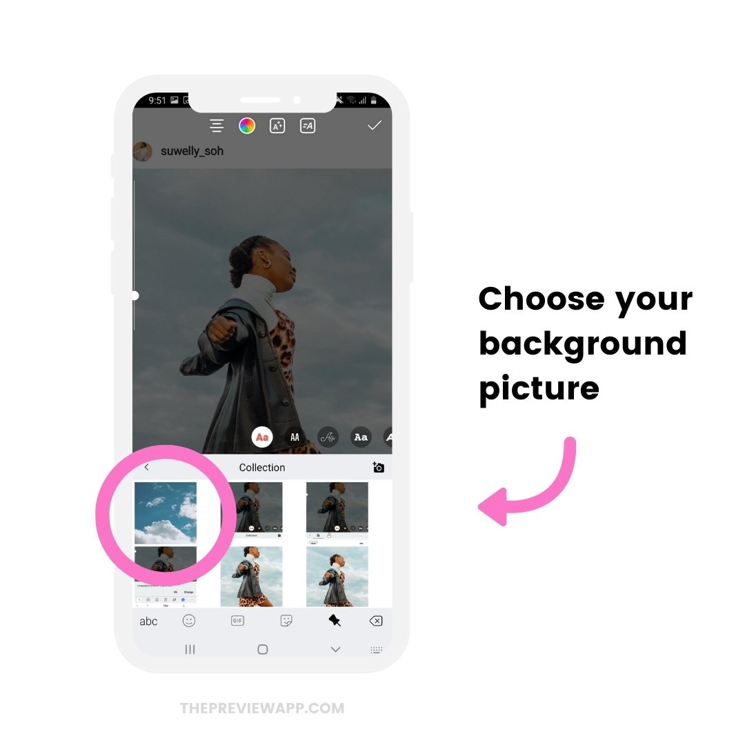 How to add a background photo when sharing feed post in your Instagram Story