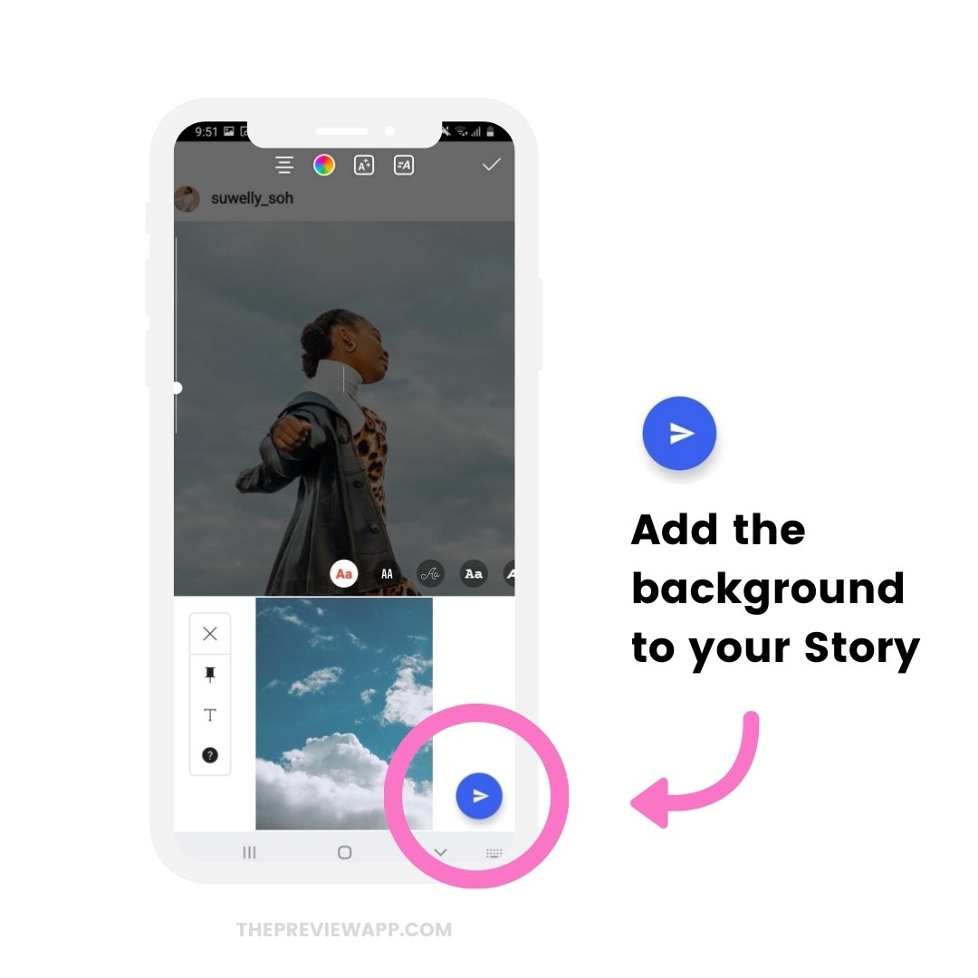 How to add a background photo when sharing feed post in your Instagram Story