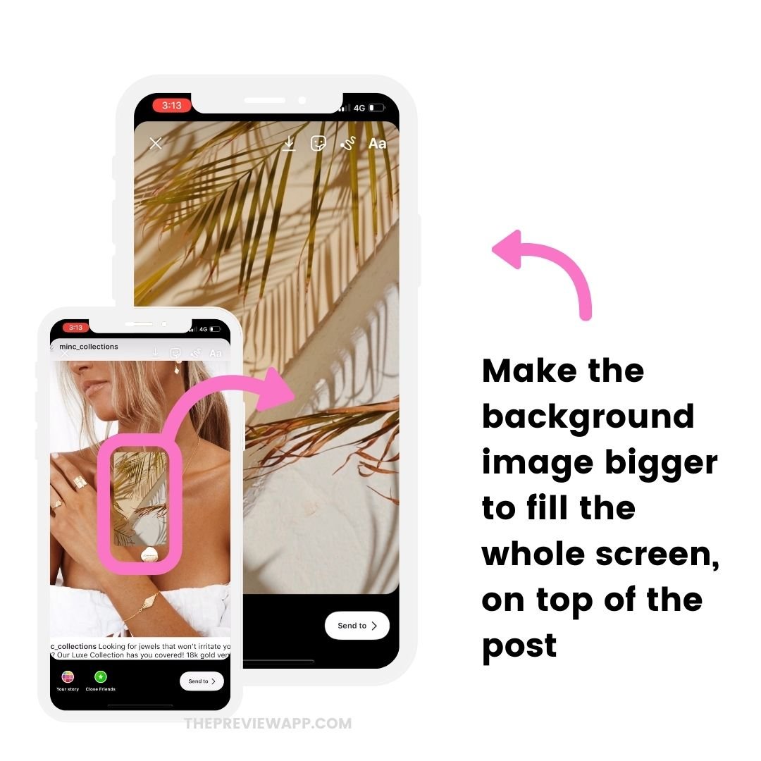 How to add a background photo when sharing feed post in your Instagram Story