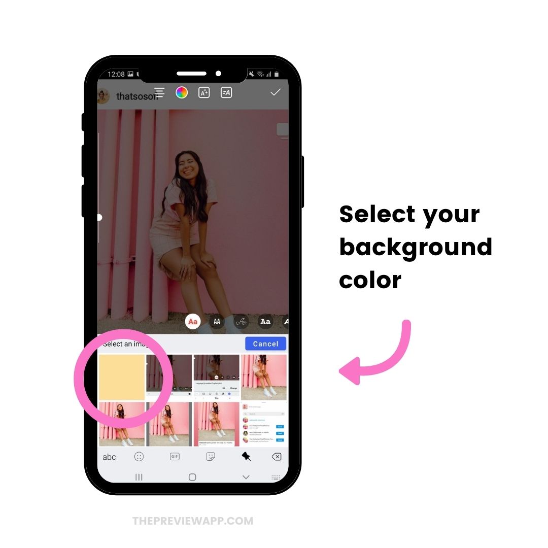 How to change background color in Instagram Story?