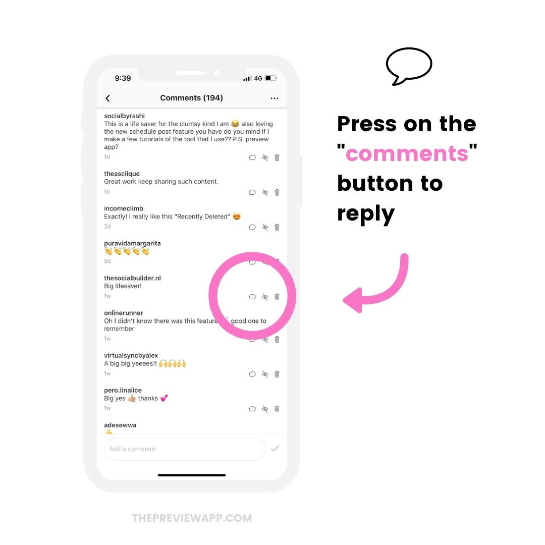 How to manage Instagram comments with Preview