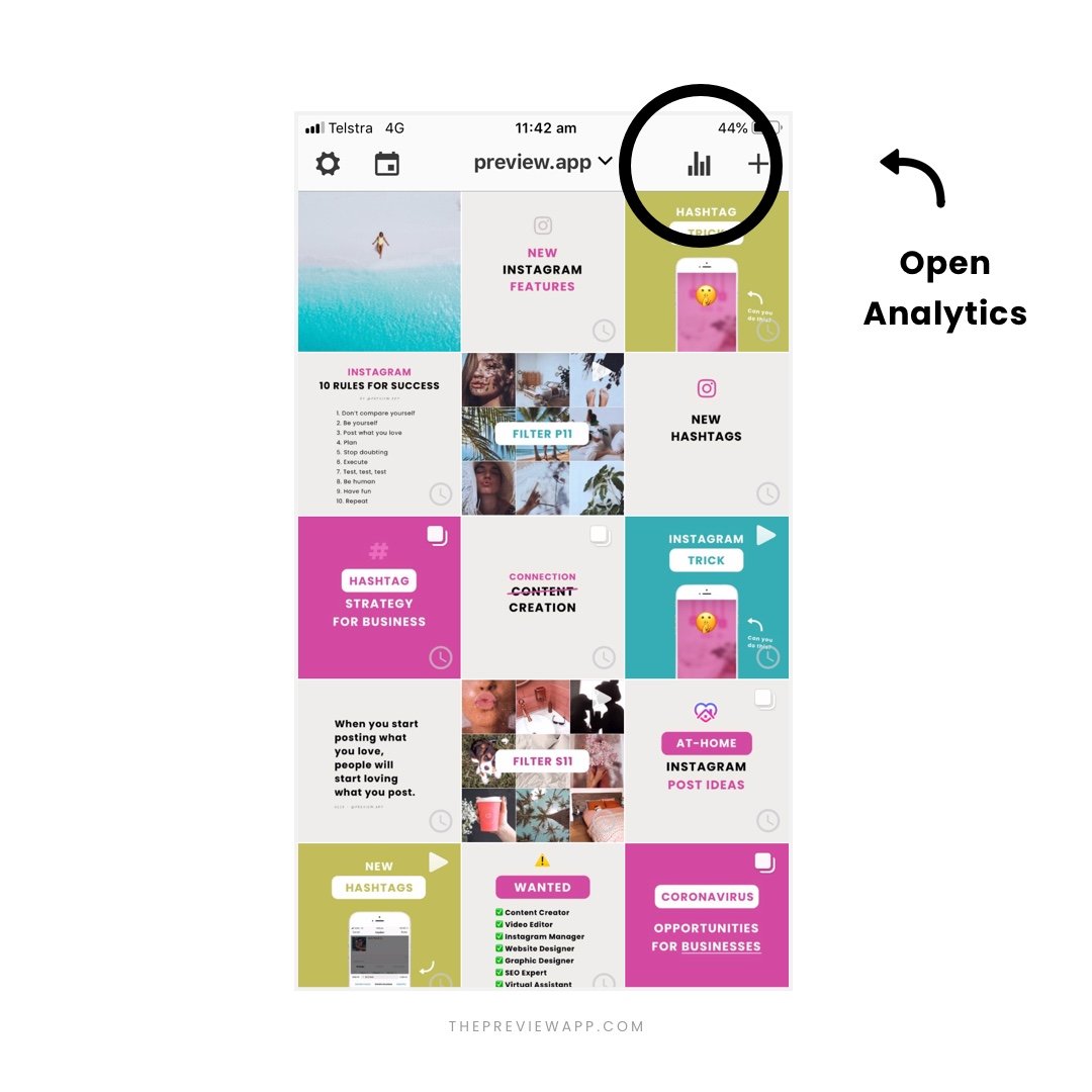 Instagram Analytics Tools in Preview App