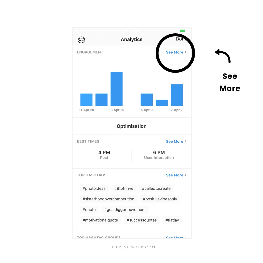 Instagram Analytics Tools in Preview App