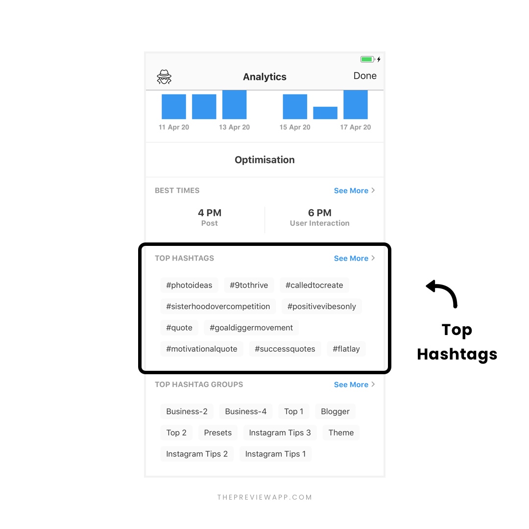 Instagram Analytics Tools in Preview App