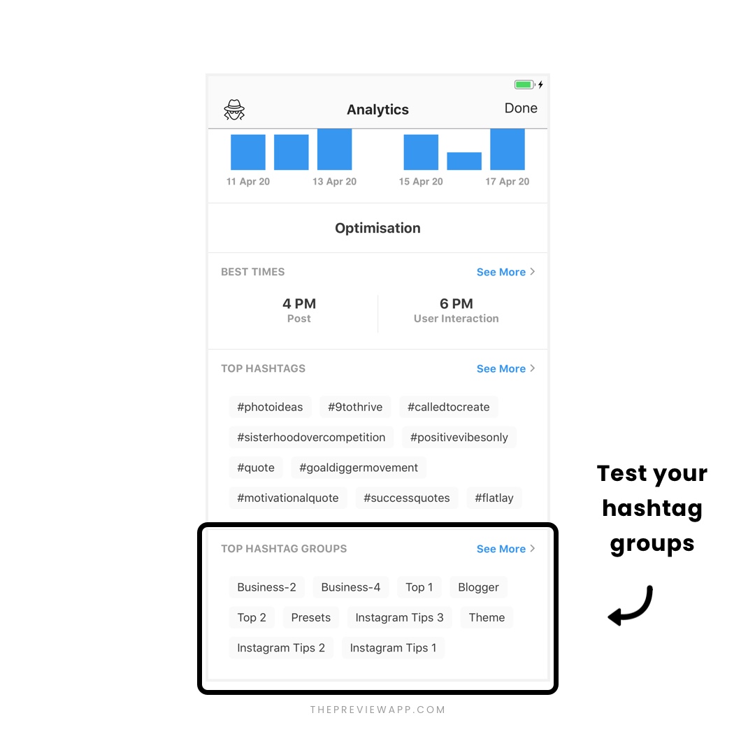 Instagram Analytics Tools in Preview App