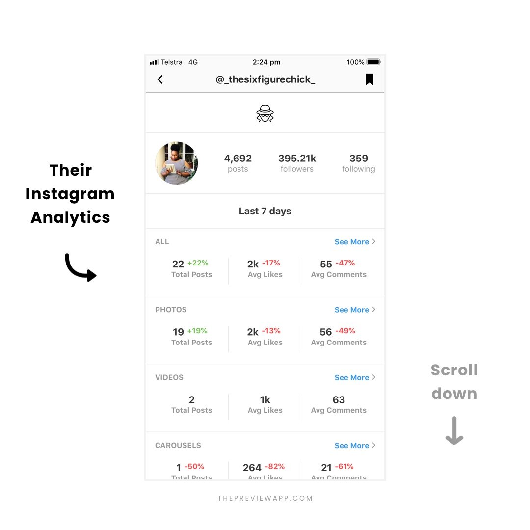 Instagram Analytics Tools in Preview App