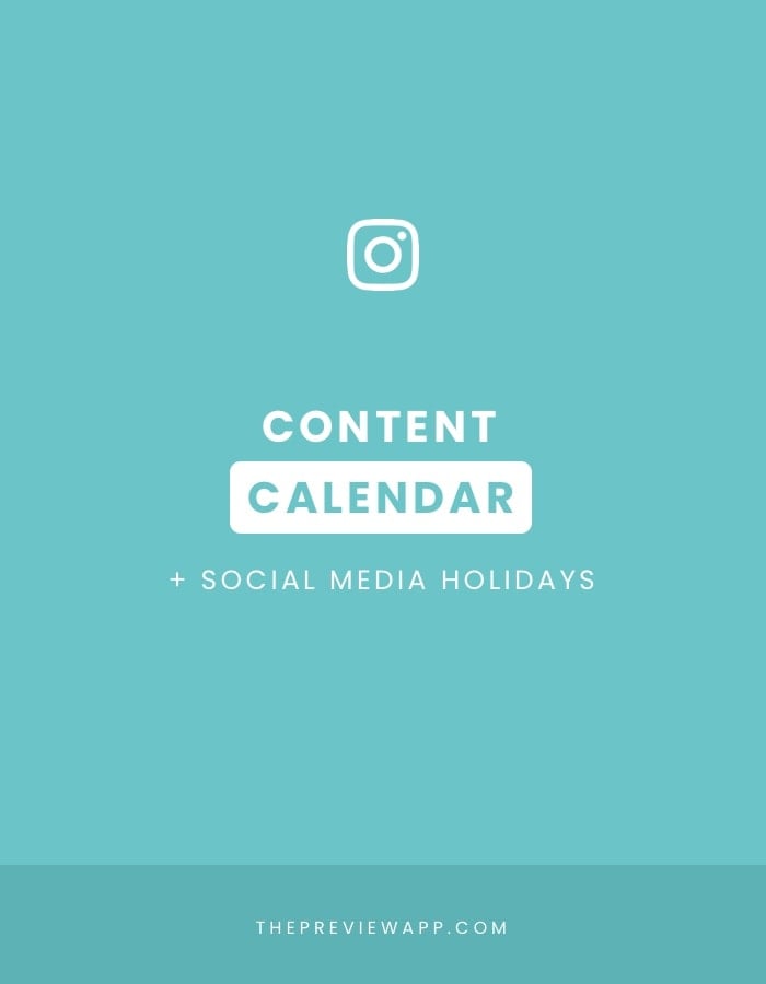 Instagram Content Calendar in Preview App