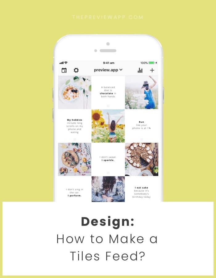 Instagram feed layout: tiles with quotes